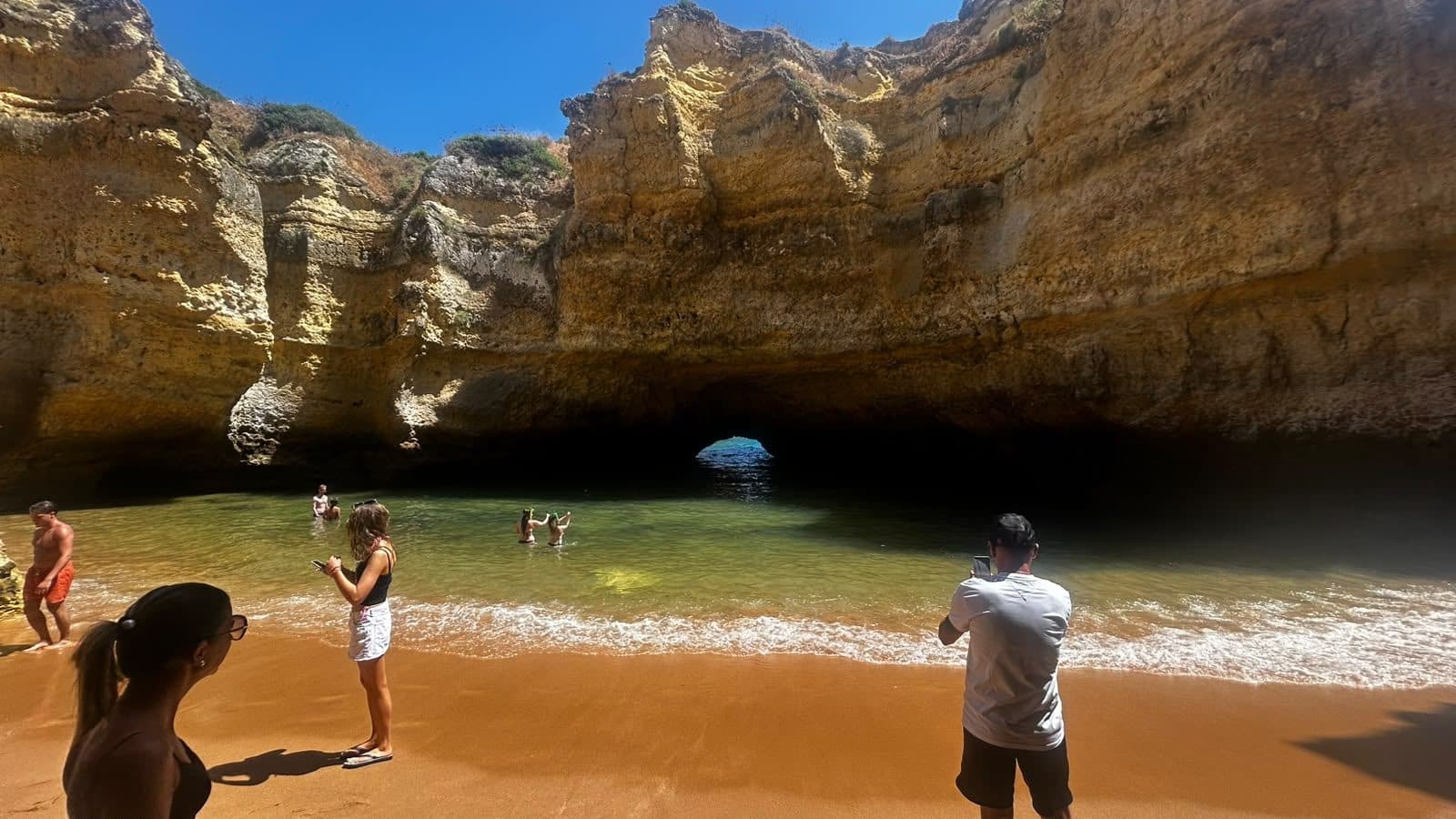 The sea arch and cliffs at Praia de São Rafael near Albufeira